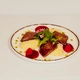 Grilled Foie with Mashed Potatoes and Berry Sauce